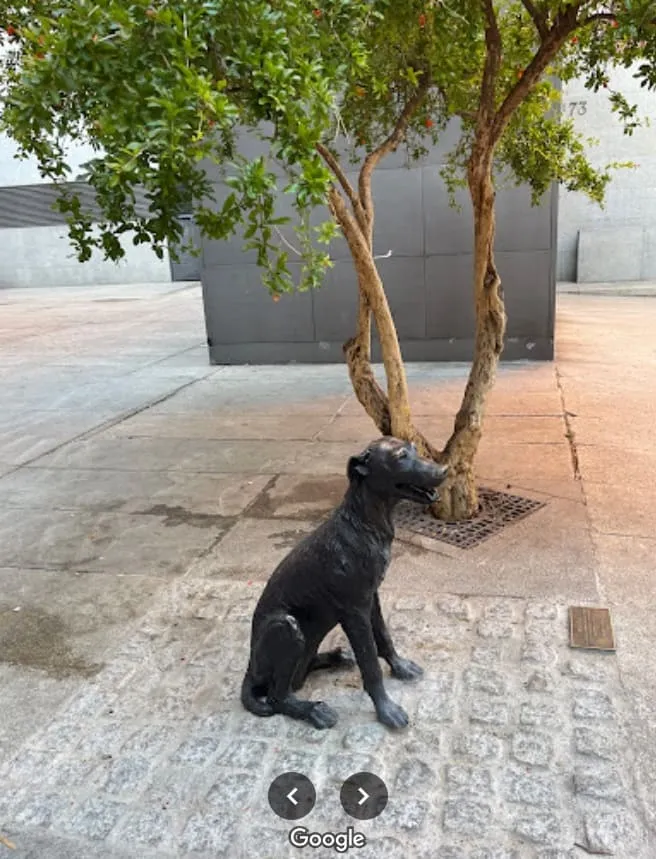 estatua del perro paco en la calle hortaleza