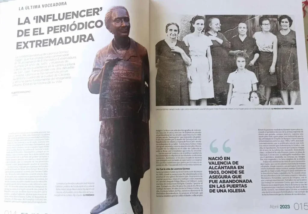 Reportaje en revista de leoncia gomez galan