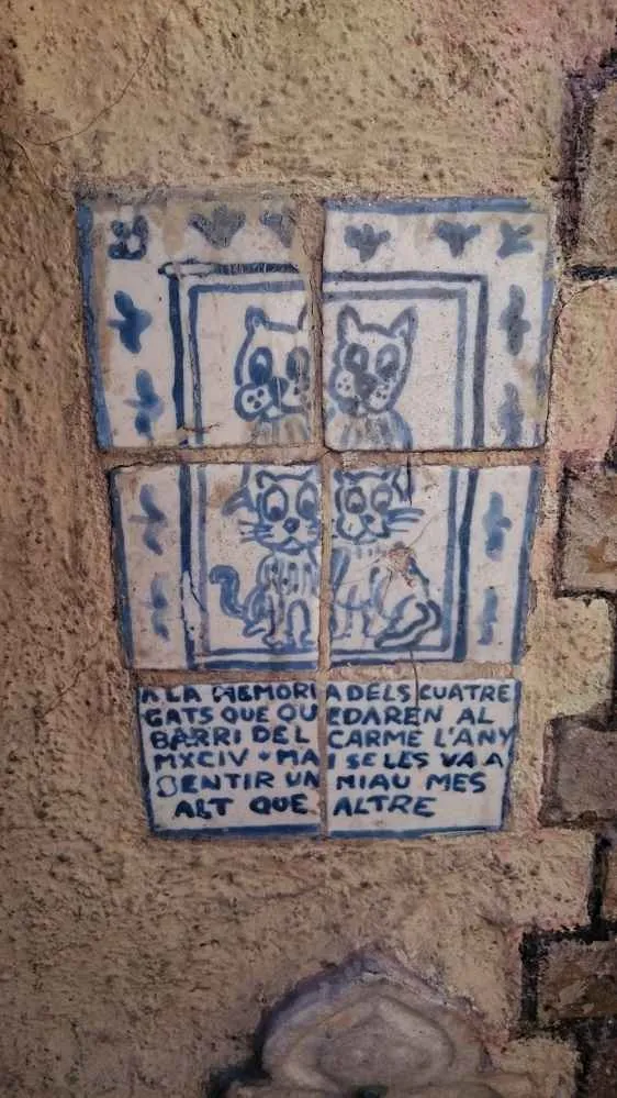 plalca con lema en la casa de los gatos