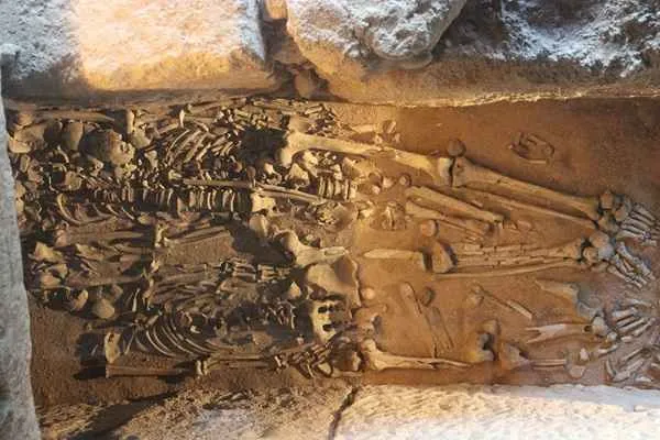 Esqueleto en el centro arqueologico de la almoina