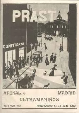 antiguo cartel de la confiteria prast