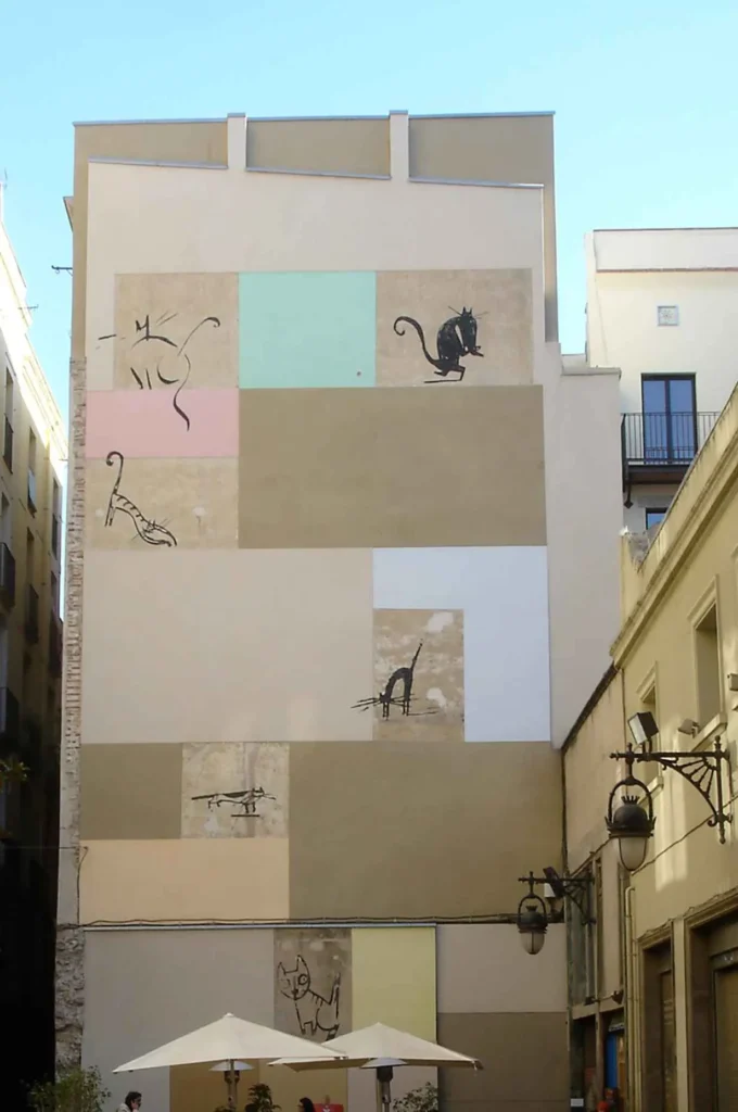 mural de los gatos en el raval