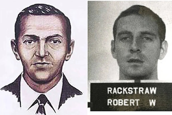 boceto de DB Cooper y fotografia de robert rackstraw