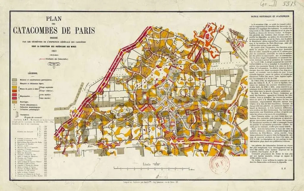 mapa de las catacumbas de paris