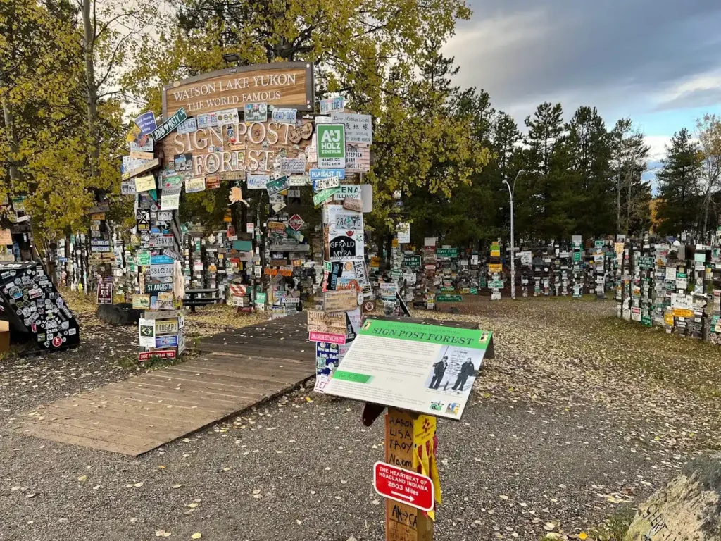 bosque de las señales en watson lake