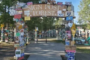 Sign Post Forest en Watson Lake El más famoso de los puntos de referencia a lo largo de la carretera de Alaska