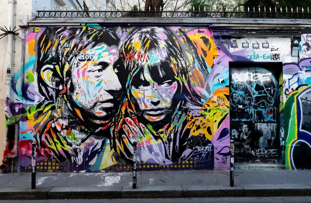 grafitti de serge gainsbourg y su esposa Jane Birkin