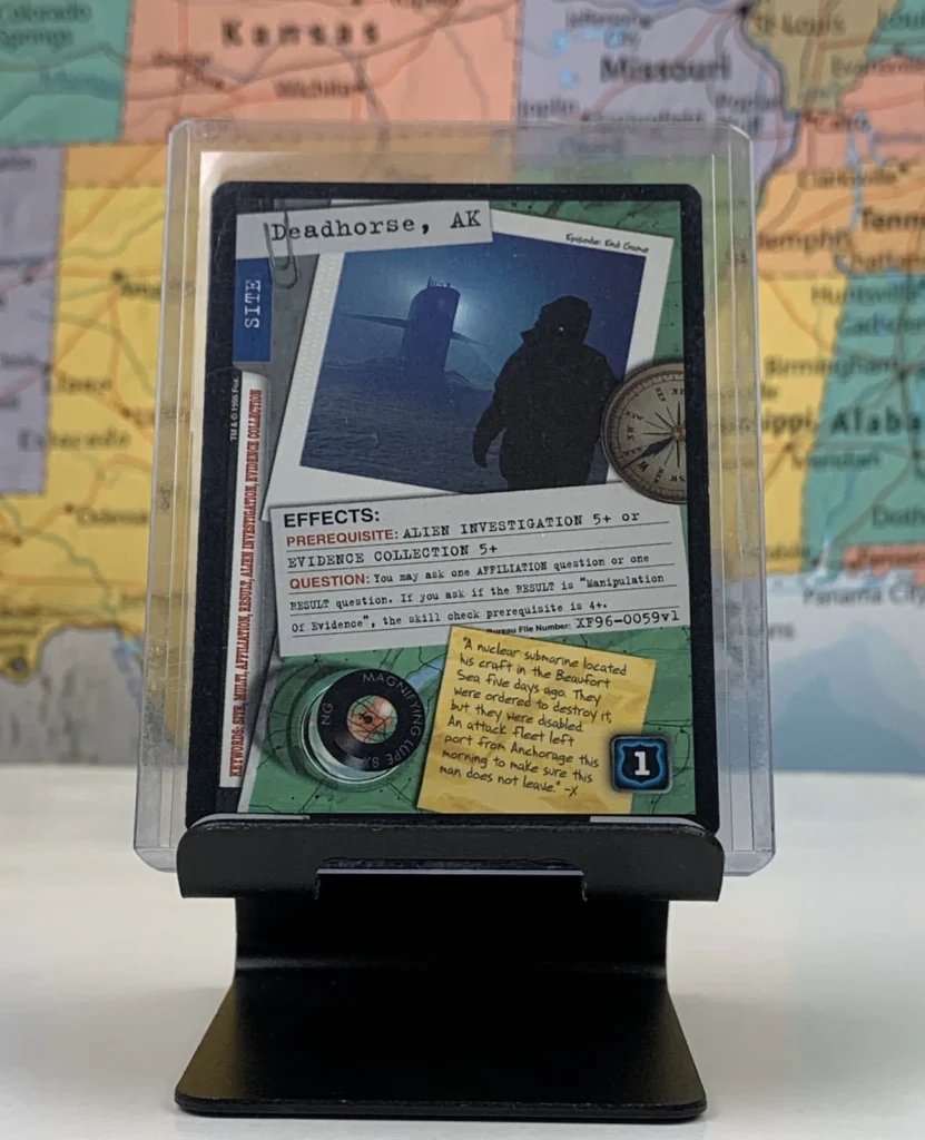 carta coleccionable de expedientes secretos x con deadhorse como locacion