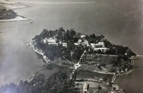 vista aerea de isla de pedrosa foto antigua