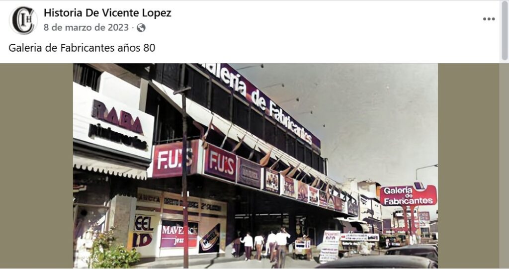 fotografia antigua de los años 80 del cnetro comercial munro