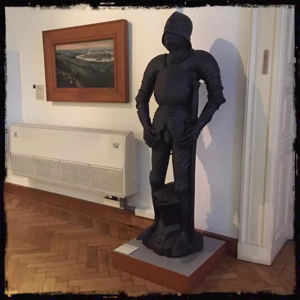 caballero de hierro de praga original en un museo